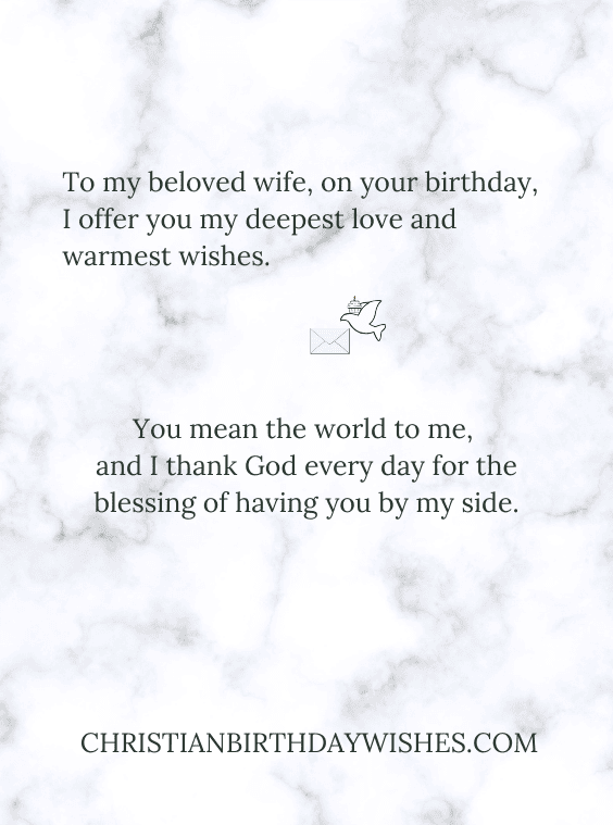 Heartfelt Christian Birthday Greetings for Your Wife 12