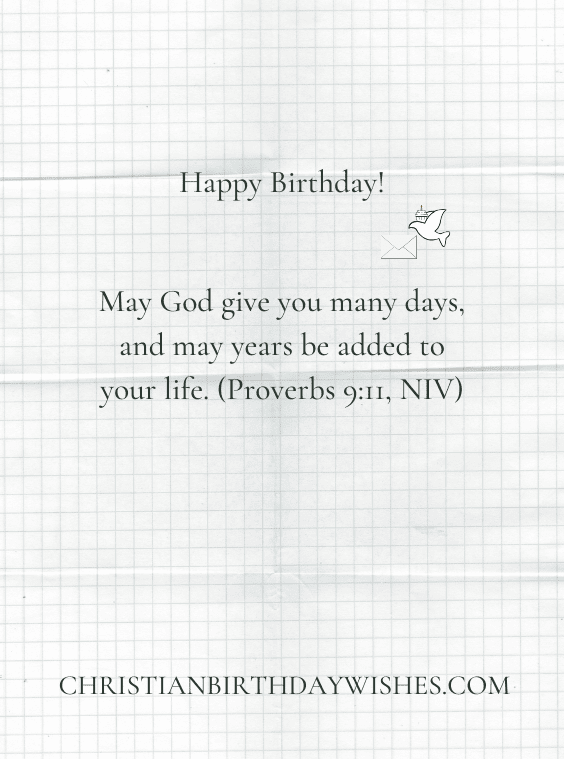 Bday Bible Verse wish - May God give you many days
