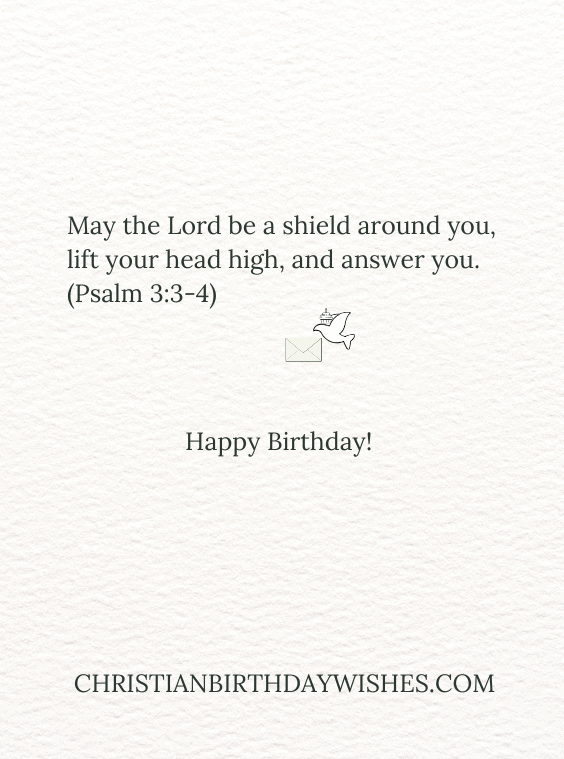 Birthday Bible wish - May the Lord be a shield around you