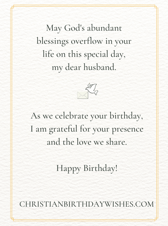 Christian Birthday Wishes for Your Beloved Husband